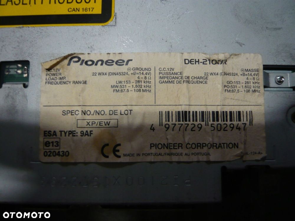 RADIO CD DEH-2100R Pioneer - 2