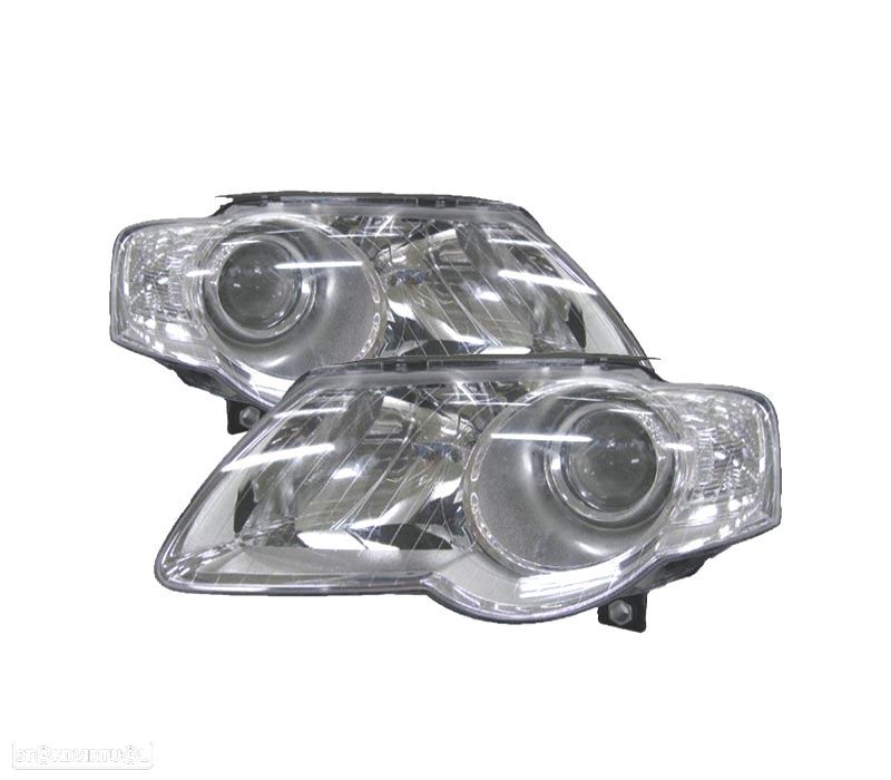 FARÓIS PARA VOLKSWAGEN VW PASSAT 05-10 FUNDO CROMADO V - 1