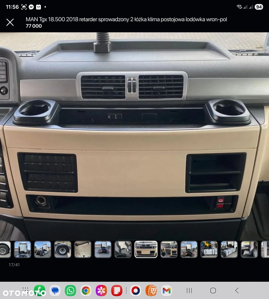 MAN Tgx 18.500 mały przebieg 2017 retarder sprowadzony 2 łóżka serwis lodówka wron-pol - 17