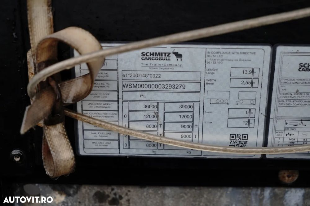 Schmitz Cargobull CORTINĂ / VARIOS / AXĂ CULISANTĂ / ACOPERIȘ CULISANT - 24