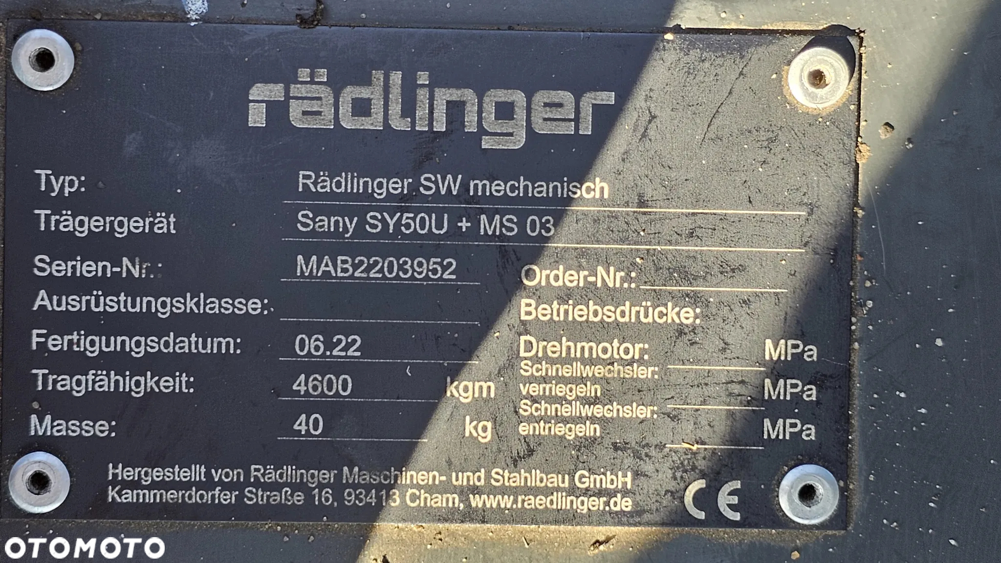 Szybkozłącze do koparki Rädlinger MS03 #2 - 3
