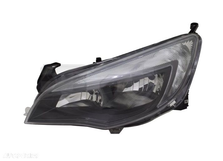 Far Opel Astra J, 01.2013-, 5 Usi, Sedan, Sports Tourer, stanga/dreapta, cu lumina de zi; tip bec H7+H7+W21/5W; electric; negru; cu motor, TYC - 1