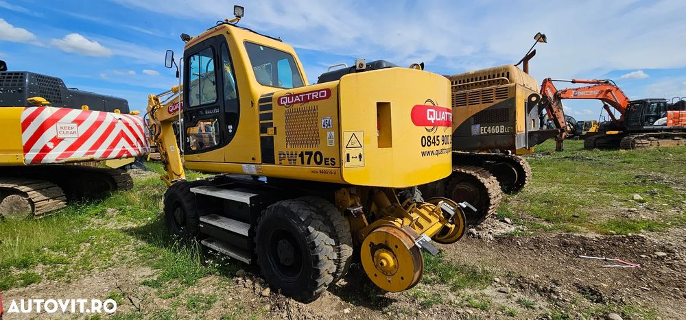 Komatsu PW 170 ES Excavator pe roți , cale ferata - 3