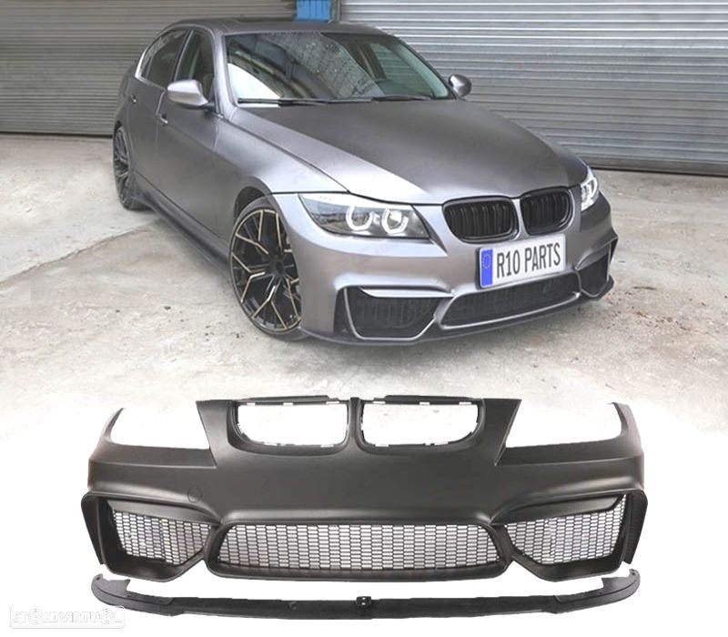 PARA-CHOQUES FRONTAL BMW E90 E91 05-08 LOOK M4 + SPOILER LIP - 1