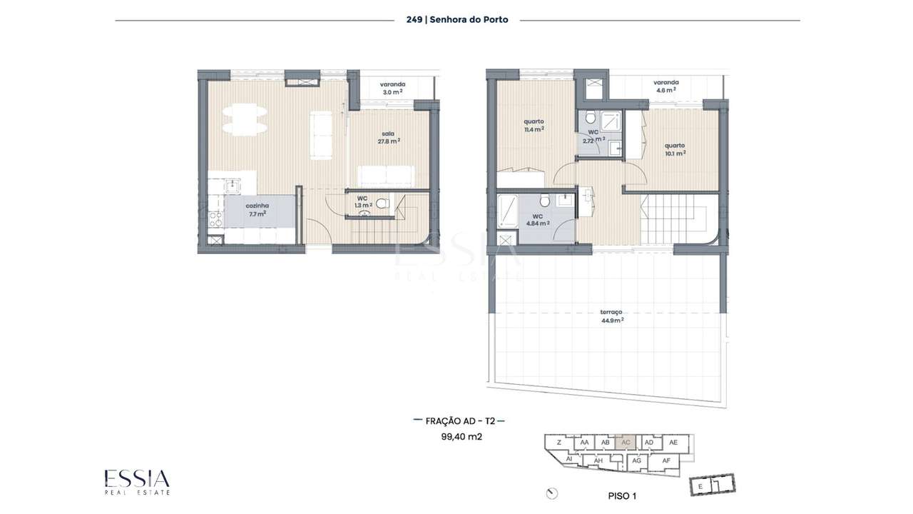 Apartamento T2 Duplex com Varanda e Terraço no Senhora do Porto 249 - Grande imagem: 5/10