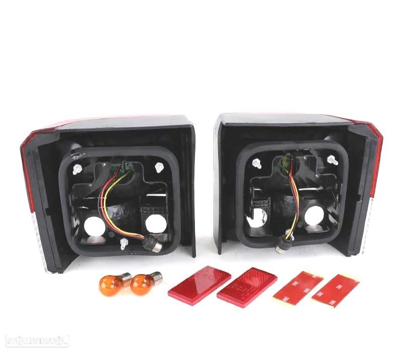 PILOTOS VOLKSWAGEN VW T4 TRANSPORTER CARAVELLE 90-03 LED VERMELHO CROMADO - 2