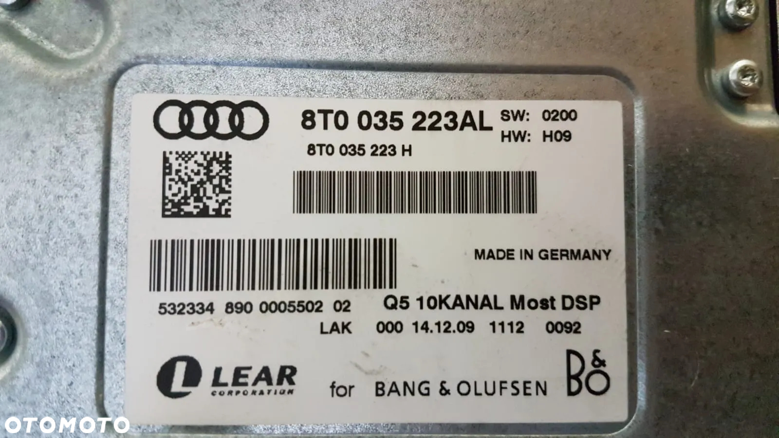 AUDI Q5 A4 A5 GŁOŚNIKI WZMACNIACZ NAGŁOŚNIENIE BANG & OLUFSEN - 4
