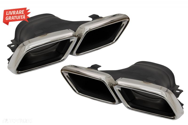 Difuzor Bara Spate cu Ornamente tobe Crom Mercedes E-Class W213 (2016-2019) E63 De- livrare gratuita - 3