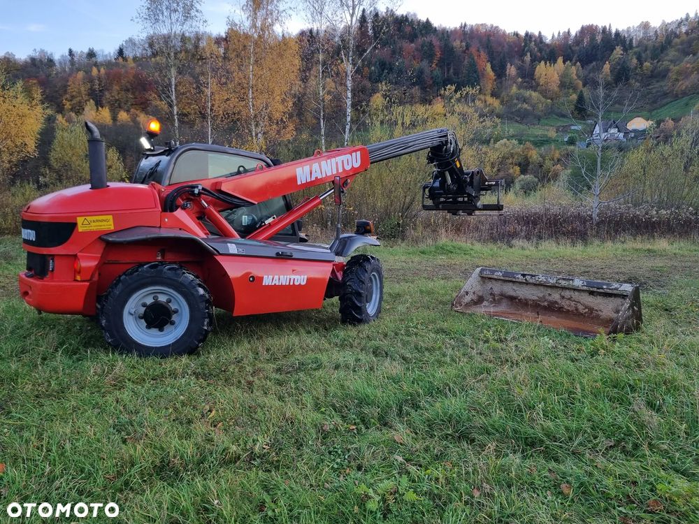 Manitou 523 MonoUltra Ładowarka teleskopowa 5m 2,3 tony Posuw wideł Hydr. łyżka Klima 2x kamera PERKINS z Komuny Norweskiej! Jak Nowa 3136 mtg Zero luzów wycieków SERWISY DEKRA - 5