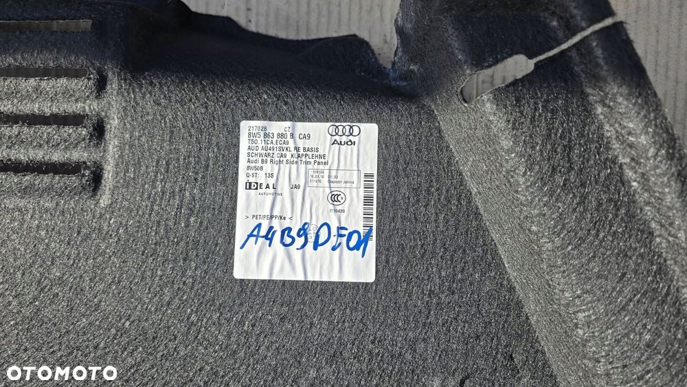 tapicerka boczek bagażnika audi a4 s4 8w b9 sedan 8w5863880b - 3