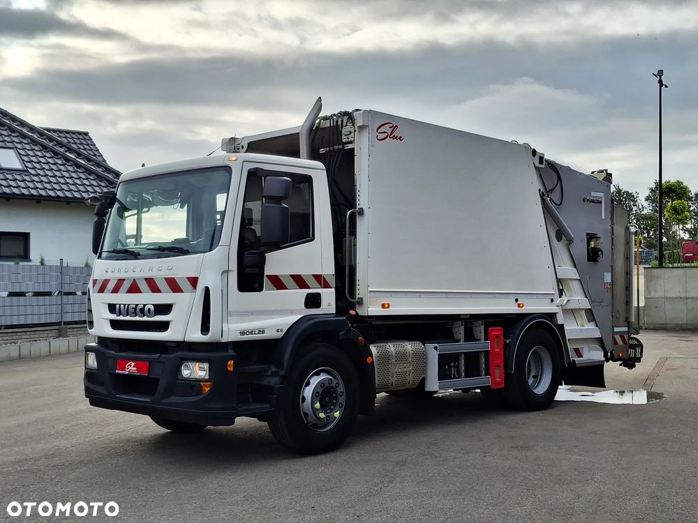 Iveco Eurocargo 190EL28 Śmieciarka FAUN VR3 LEV Wywóz Śmieci Euro 6 2 Osie Zawieszenie Tył Na Poduszkach Centralny Zamek Klimatyzacja Zwinna Niski Przebieg - 2