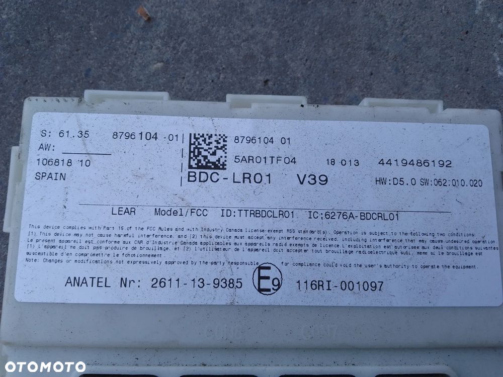 BMW X5 F15 moduł sterownik 8796104 BDC-LR01 V39 - 4