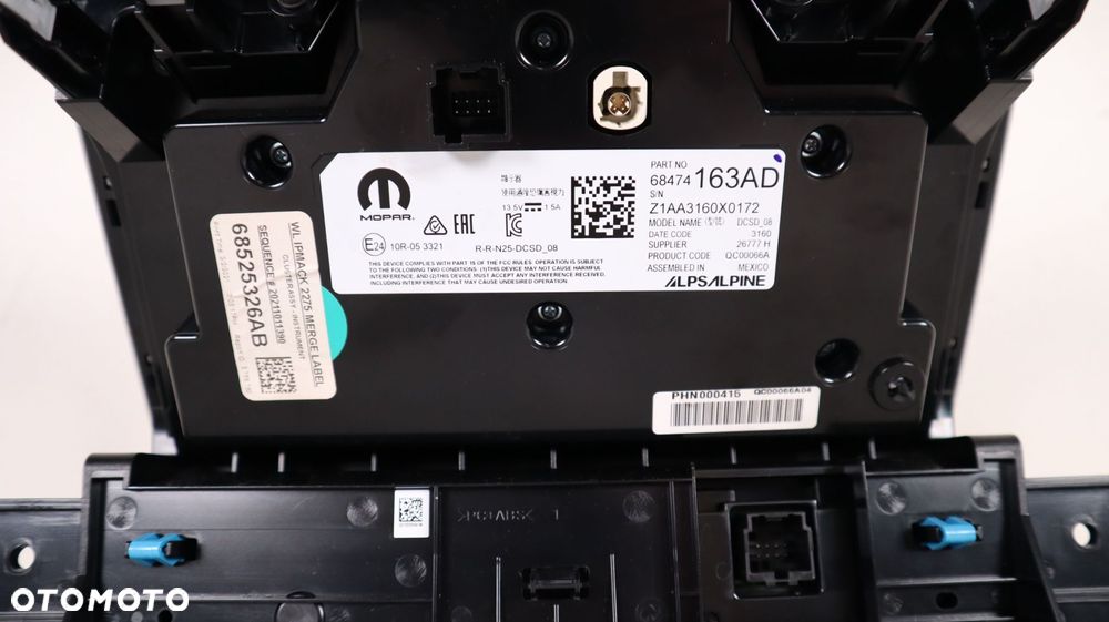 JEEP GRAND CHEROKEE WL RADIO WYŚWIELACZ PANEL 68474163AD, 68525326AB - 7