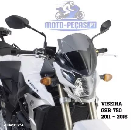 Viseira Gsr 750cc ano 2011 até 2016 vidro bolha escurecido 3100 suzuki - 1
