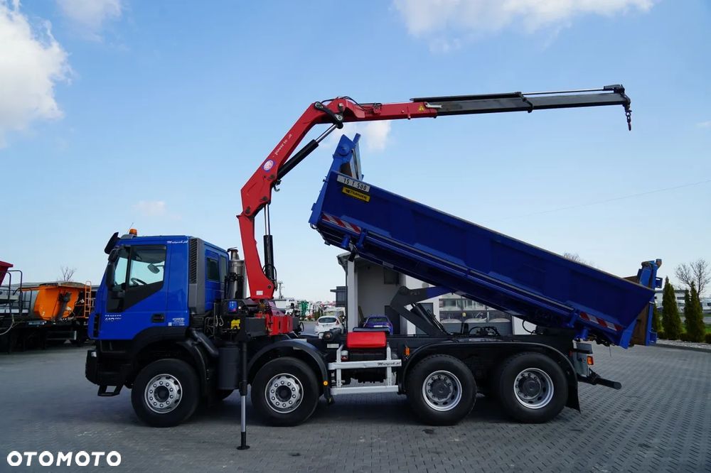 Iveco TRAKKER 410 EEV / 8X4 / Wywrotka 2 STRONNA / HYDROBURTA / BORDMATIC / HDS HMF 1730 K2 / EURO 5 EEV - 3