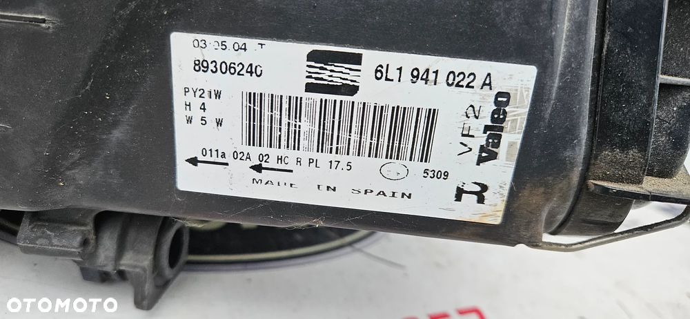 SEAT IBIZA III 3 6L 2002- Lampa przód prawy Reflektor przedni prawy  6L1941022A ORYGINAL EUROPA   nie naprawiany  nie klejony - 8