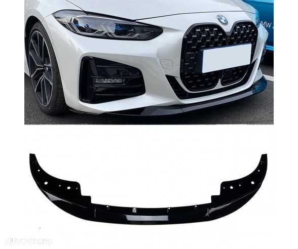 Prelungire Lip Bara Fata M BMW Seria 4 G22 G23 Coupe Cabrio, Negru Luc - 1