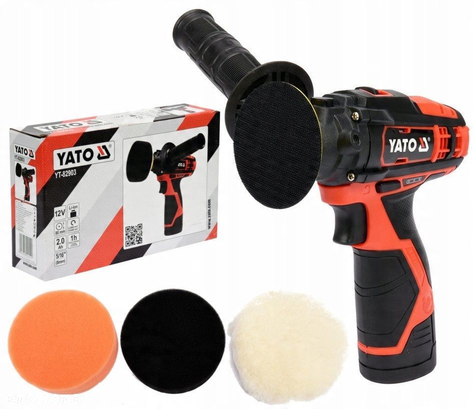 YATO POLERKA SAMOCHODOWA AKUMULATOROWA 12V 3GĄBKI - 1
