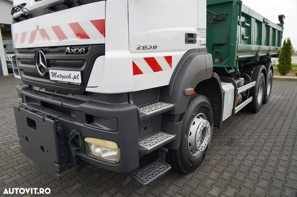 Mercedes-Benz AXOR 2636 / 6x4 / BASCULĂ CU 2 LATE / HIDROCLAPĂ / HIDROCLAPĂ / SPECIAL / CU PUNGĂ DE TRECERE FRONTALĂ / MANUALĂ - 18