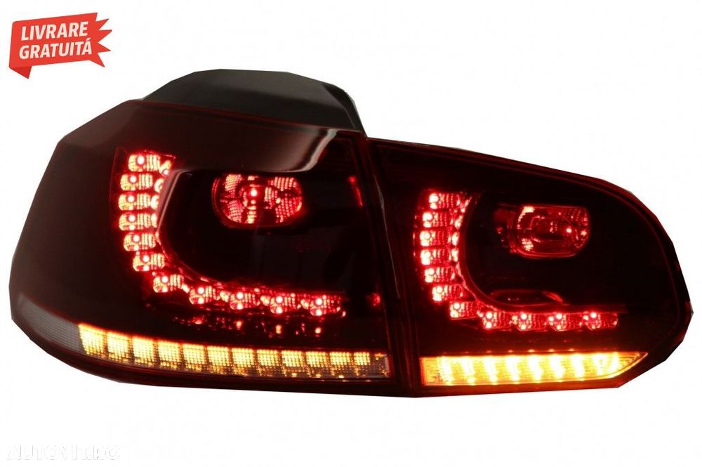 Stopuri FULL LED VW Golf 6 VI (2008-2013) R20 Design Semnal Secvential - 2