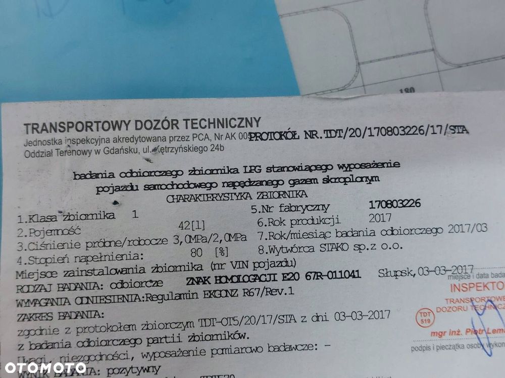 BUTLA GAZOWA LPG 42L 2027R PODWIESZANA PAPIER + ZAWÓR - 6