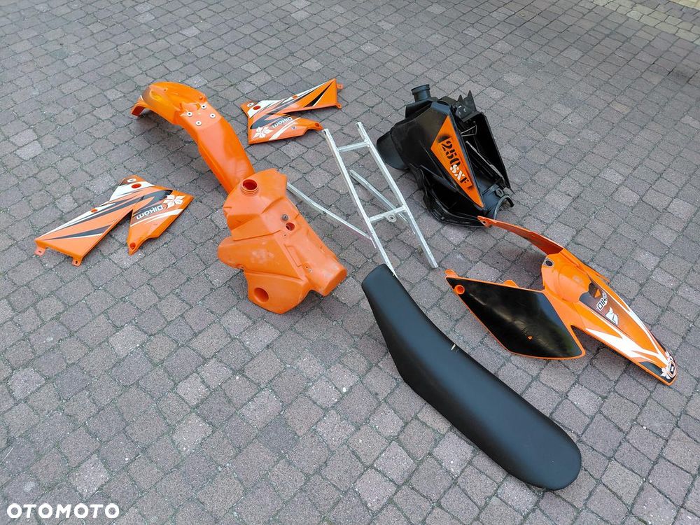 KTM EXC SX SXF 2004-2007 POLIFT BUDA KOMPLET PLASTIKÓW OWIEWKI SIEDZENIE BAK AIRBOX STELAŻ NADWOZIE RESTYLE LIFT - 2