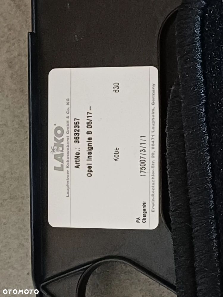 NR 570 Nowe oryginalne dywaniki tekstylne do Opel Insignia B komplet - 5