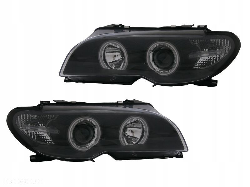 reflektory lampy diody soczewka clear black bmw 3 e46 lift coupe 2003-2006 - 1