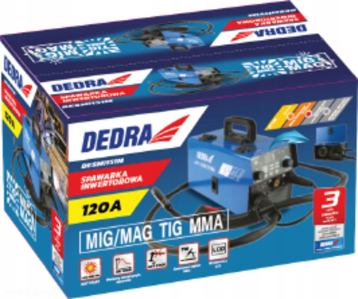 DEDRA SPAWARKA INWERTOROWA IGBT MIG/MAG 120A TIG FUNKCJA MMA DESMI151M - 7