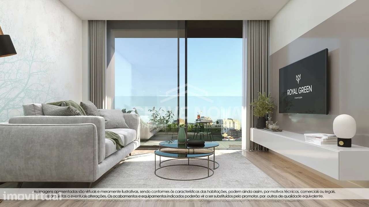T2 Novo c/ Lugar de Garagem em Mafamude (Gaiashopping) - Grande imagem: 2/22
