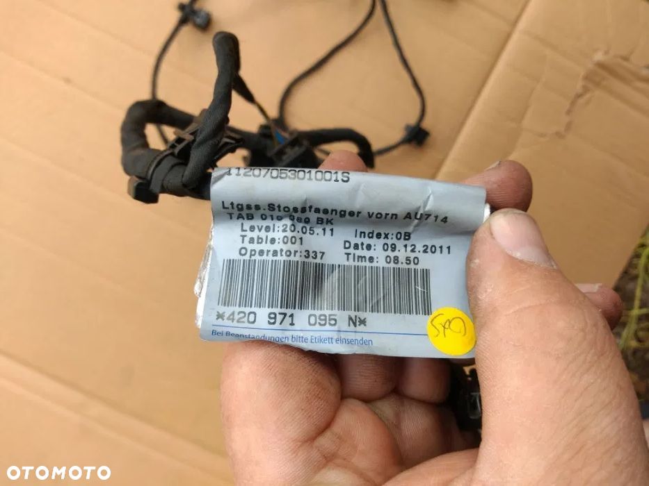 wiązka instalacja zderzaka przedniego PDC Audi R8 R-8 Coupe Spyder 2013-2015 420971095N czujniki PDC 4H0919275A - 6