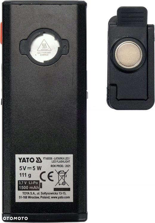 YATO LATARKA LAMPKA ROBOCZA 500LM LI-PO 3,7V 5W - 8