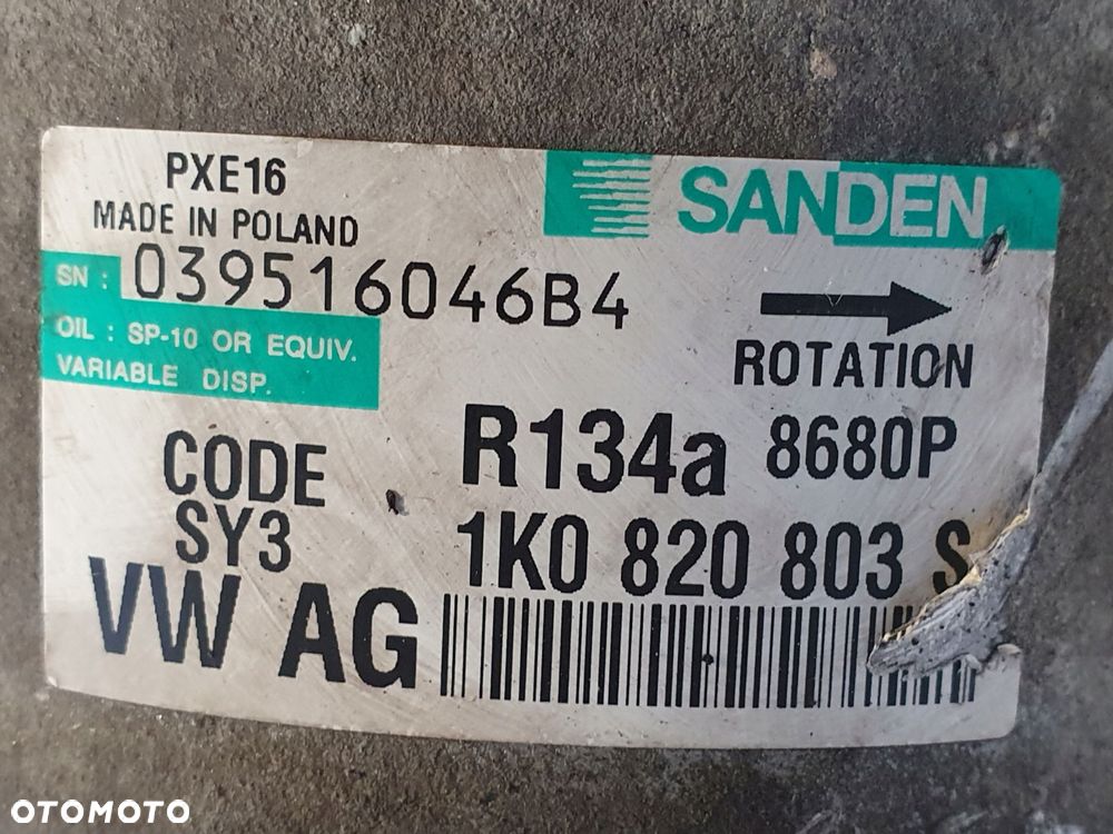 SPRĘŻARKA KLIMATYZACJI VW Touran 1.9 TDI kompresor 1K0820803S - 2