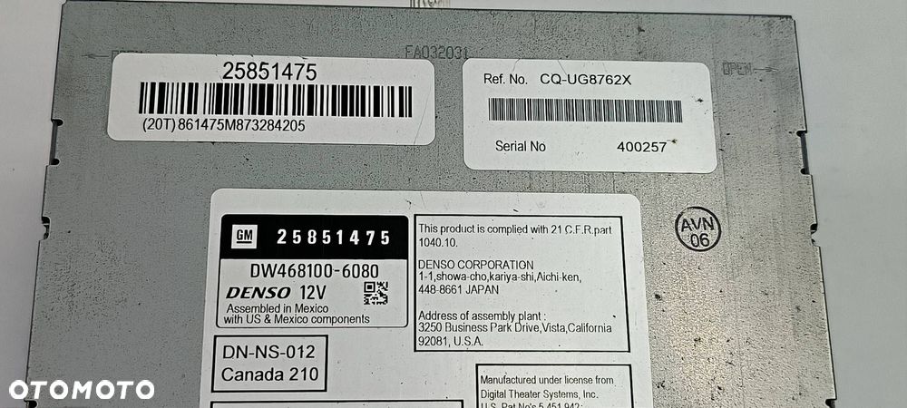 RADIO RADIOODTWARZACZ CADILLAC DTS 25851475 - 6