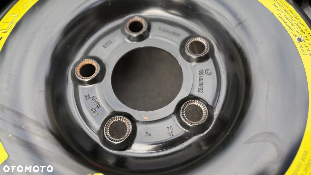 Koło dojazdowe r16 5x112 125/90 Mercedes et32 3.5J dojazdówka felga w212 w169 w245 zapas - 3