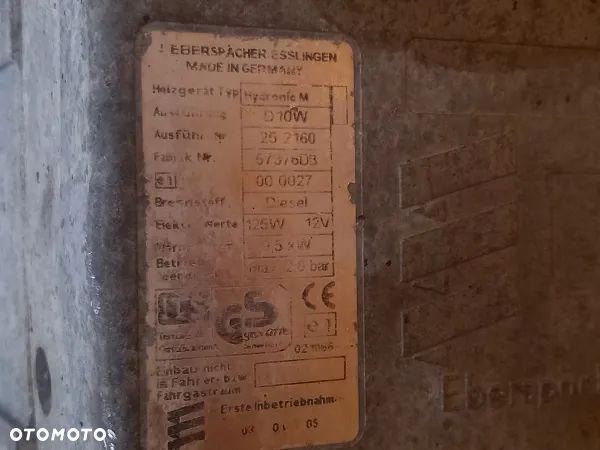 Ogrzewanie wodne postojowe Eberspacher Hydronic M D10W 12V John Deere 6620 John Deere 6620 - 2