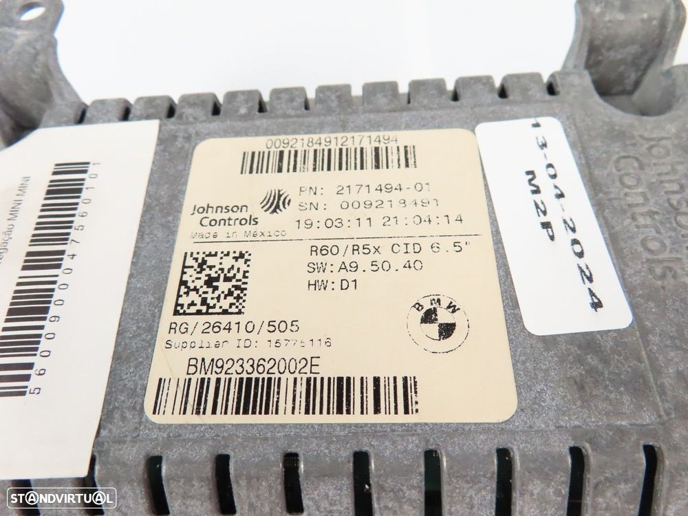 Monitor / Display sistema de navegação / GPS Seminovo/ Original MINI MINI CLUBMA... - 5