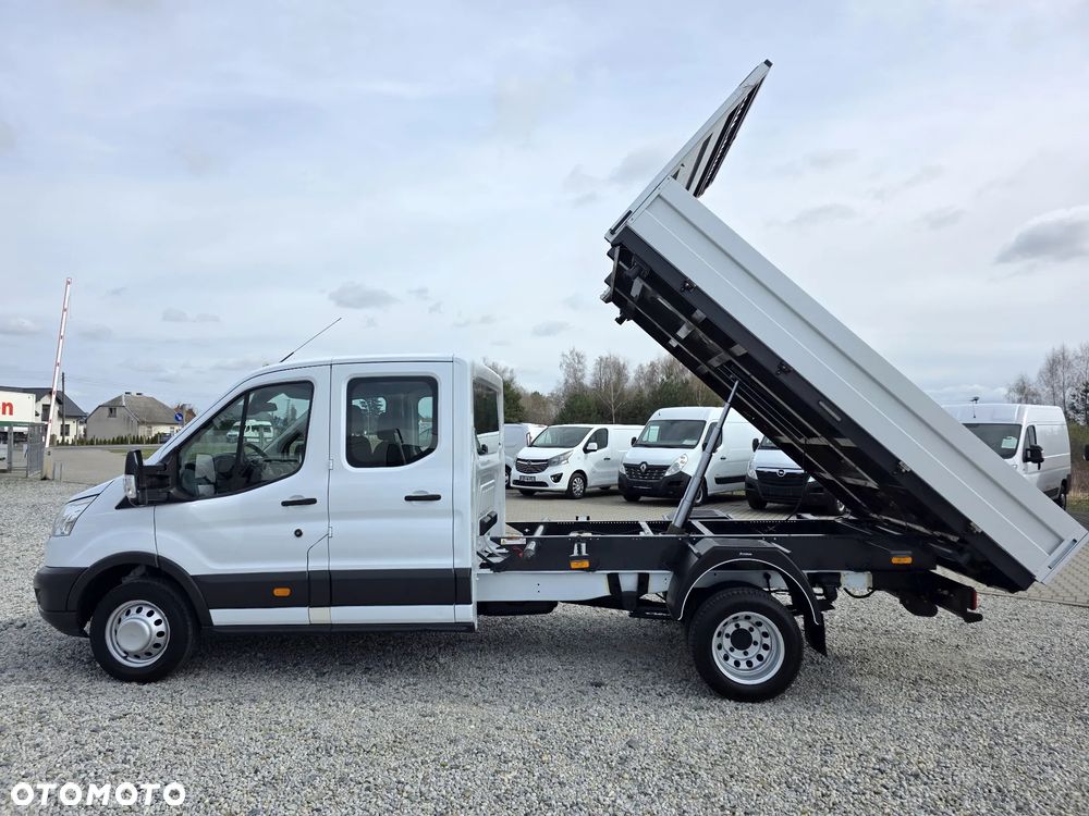 Ford TRANSIT 2,0 TDCI 170 KONNY WYWROTKA 3 STRONNA DOKA BRYGADÓWKA 7 OSOBOWA KLIMA WEBASTO LEDY 150T/KM PRZEBIEGU BLIŻNIAKI DO 3,5T WYWROT GWARANCJA - 1