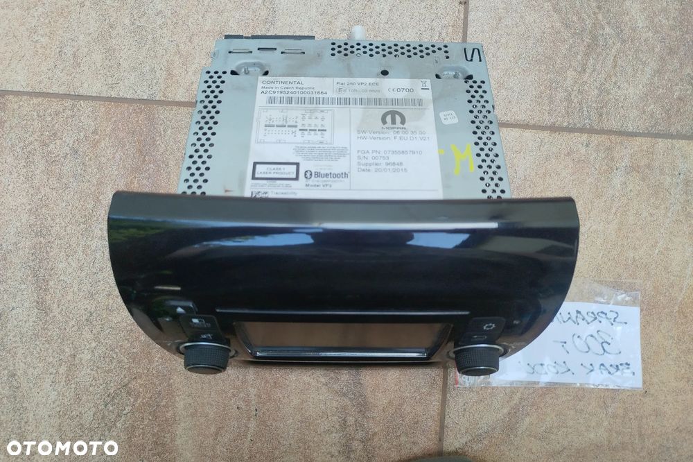 RADIO odtwarzacz CD BlueTooth VP2 Continental 07355857910 do FIAT Ducato III Lift 11-22r BOXER JUMPER, GRA, brak kodu - 2