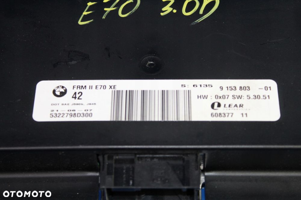 BMW X5 E70 X6 E71 MODUŁ STEROWNIK ŚWIATEŁ 9153803 - 2