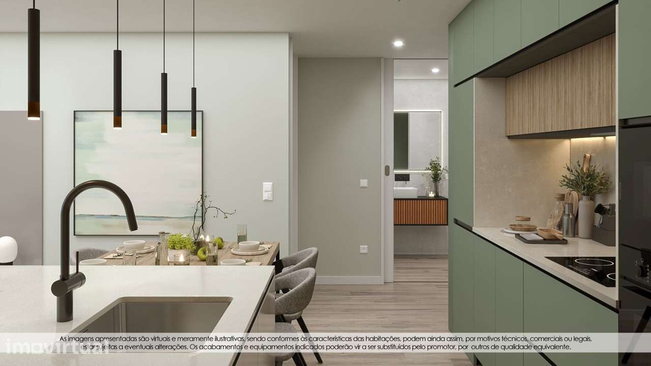 Apartamento T2 Novo c/ Lugar de Garagem em Mafamude (Gaiashopping) - Grande imagem: 2/19