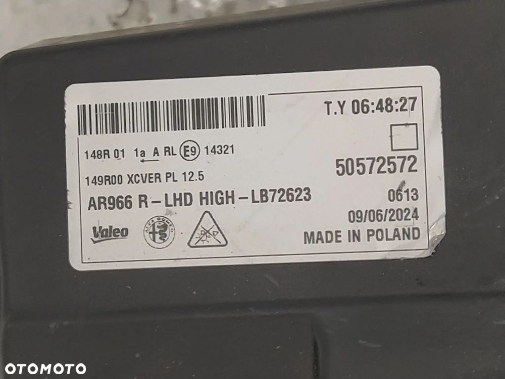 ALFA ROMEO JUNIOR MILANO LAMPA LAMPY REFLEKTOR REFLEKTORY PRZÓD LEWA PRAWA HIGH LED PRZETWORNICE ŚRODEK CZARNY POŁYSK KOMPLETNE NOWE ORYGINAŁ - 18