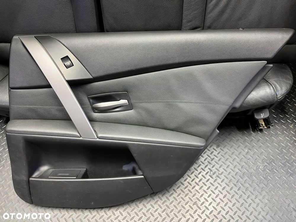 komplet fotele kanapa boczki tapicerka czarna skÓra europa bmw e61 gr - 6