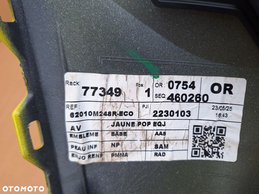 RENAULT 5 V E-TECH KOLOR: EQJ - Jaune Pop! B.ŁADNY! ZDERZAK PRZÓD PRZEDNI ORYG 620728974R WYSYŁKA 24H - 13