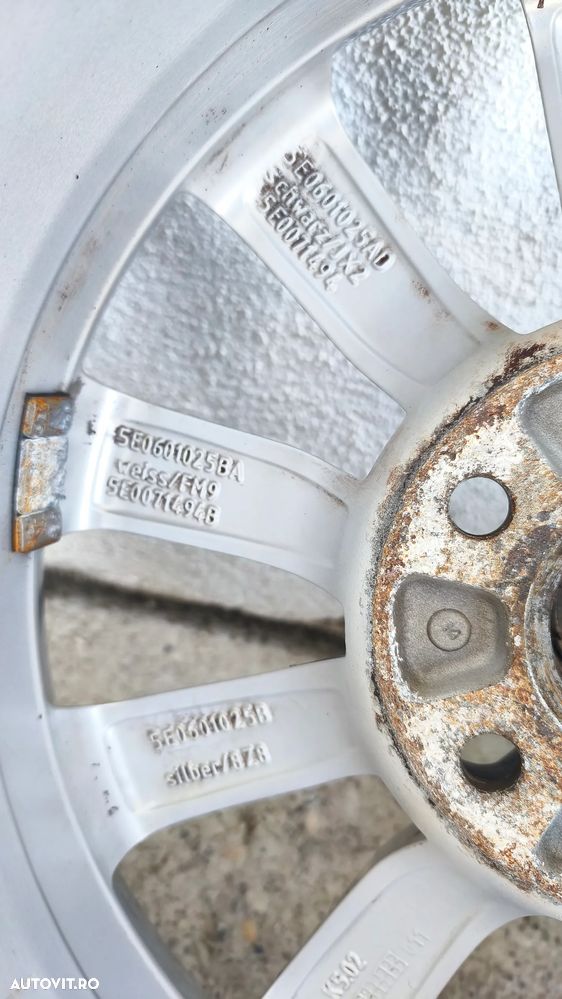 Set jante aliaj Skoda Minoris 6,5J x 16 ET 46 5x112 se vand cu sau fara anvelope (2 sunt bune, 2 nu) 205/55/16 - 13