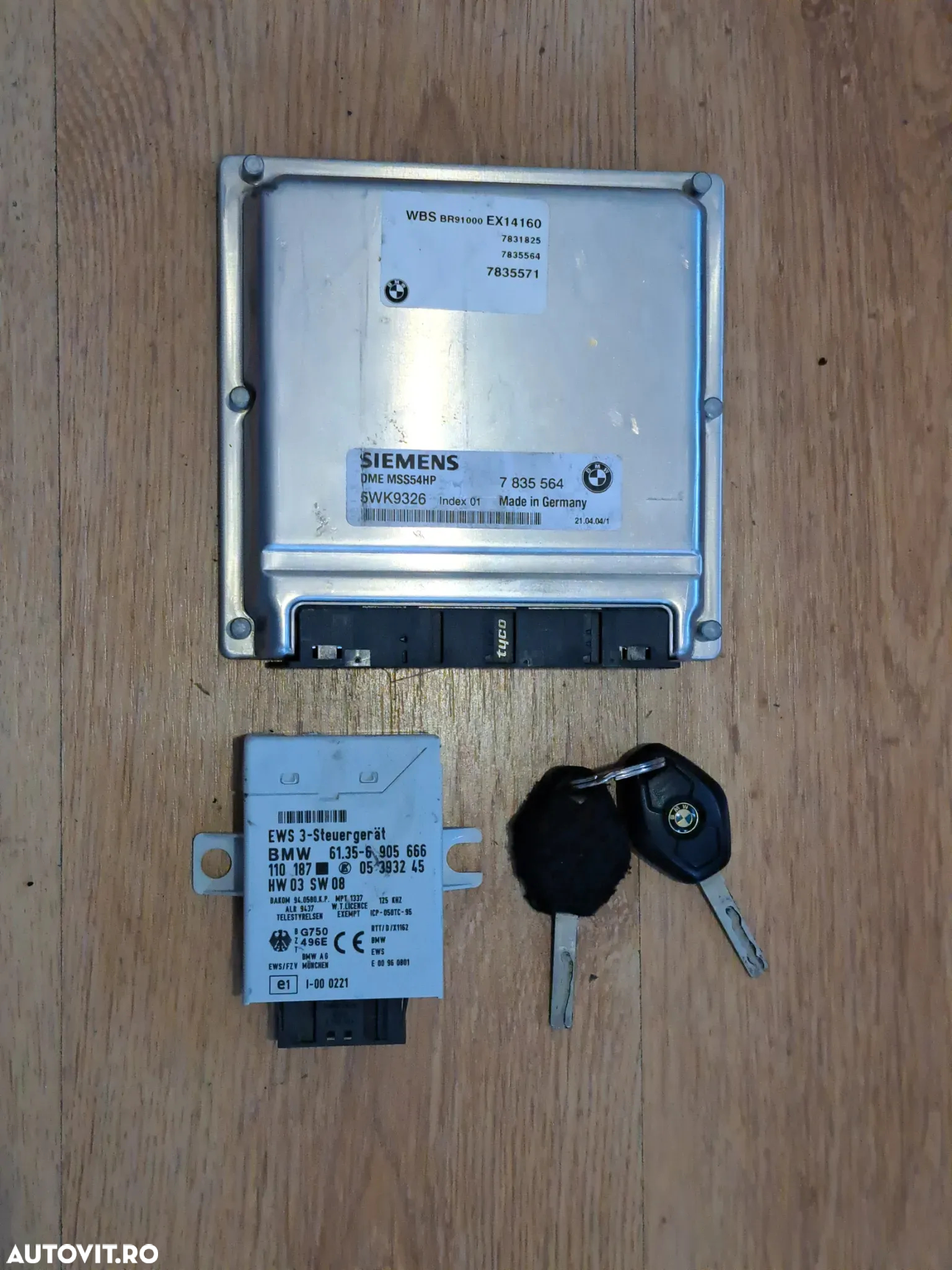 Calculator modul unitate ECU SMG TCU Control transmisie, Kit pornire ( Calculator motor, modul imobilizator EWS, chei ) BMW Seria 3 E46 M3 - 4