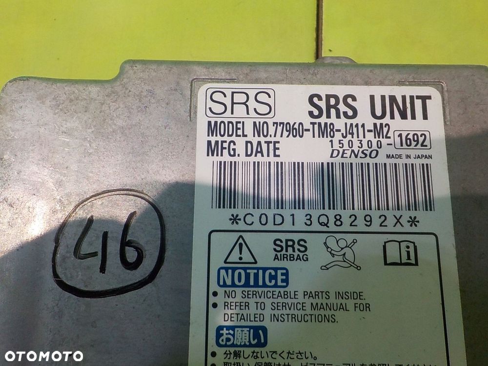 HONDA INSIGHT II 10r 5D sensor modul AIRBAG 77960-TM8-J411-M2 - 12