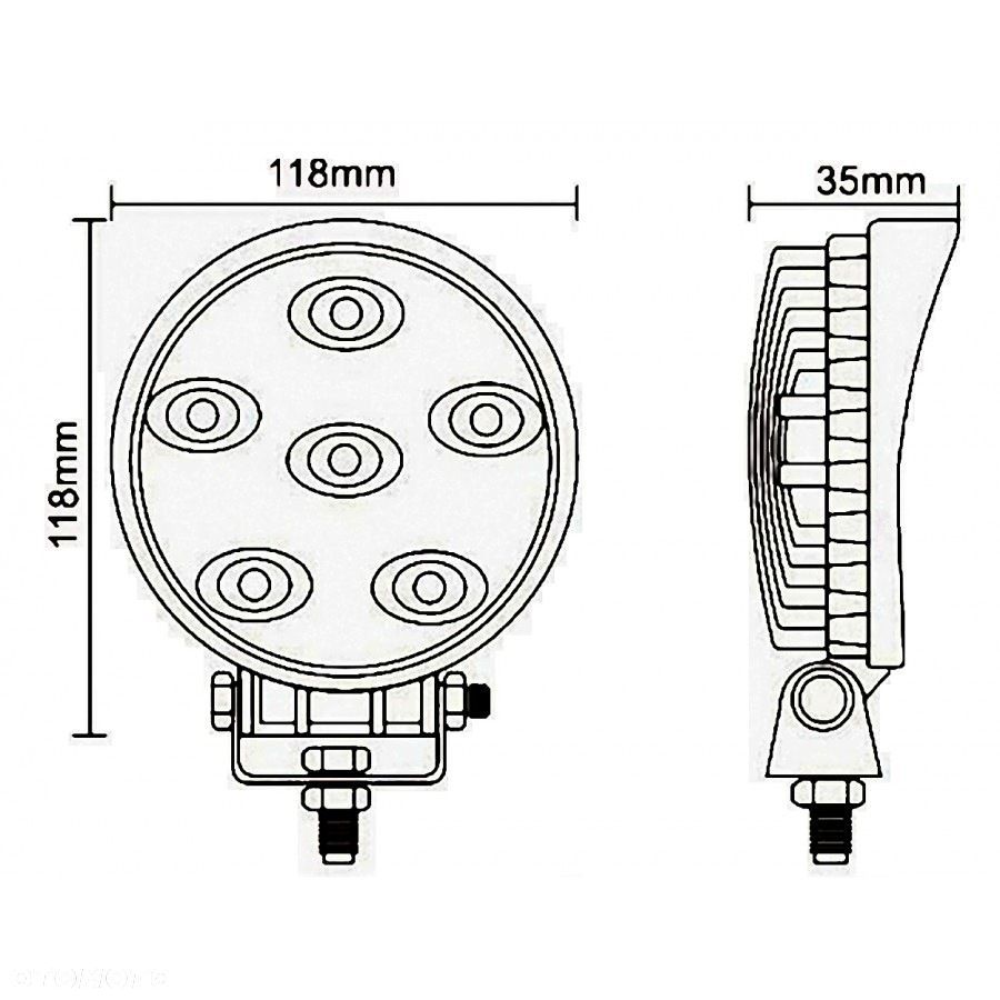 lampa robocza okrągła led 6 led - 6