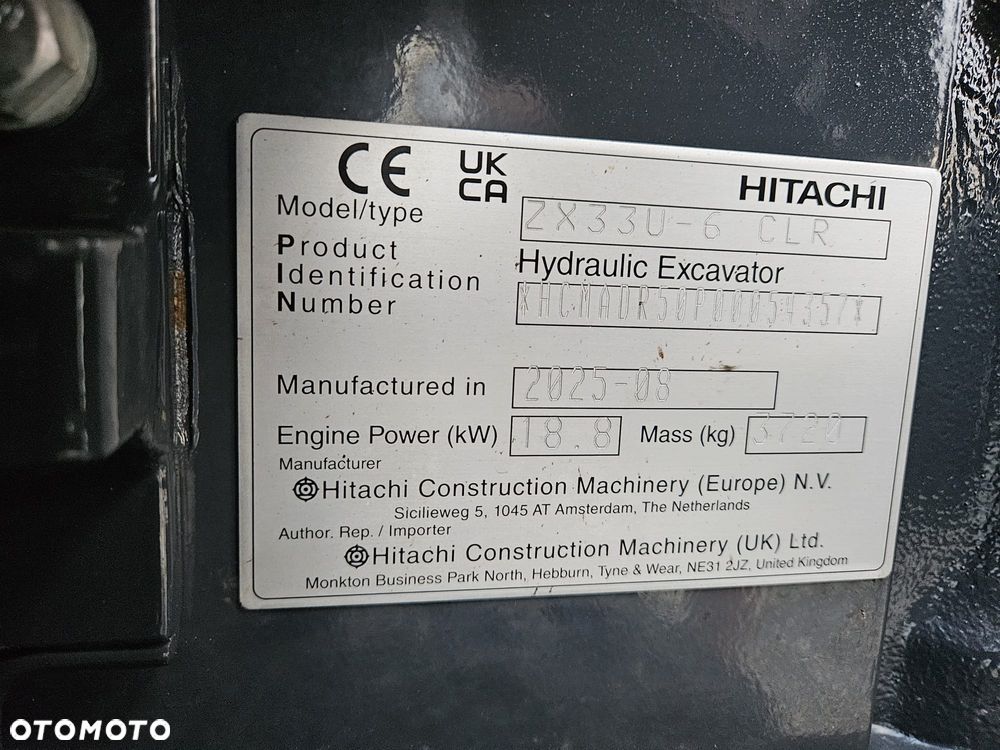 Hitachi DEMO , 229 godzin 2025 rok . ZX33U-6 ZX33 ZX33-6 ZX26 ZX 33 U - 6 | 2025 | DEMO Wersja | 229 mth | MINIKOPARKA - 30