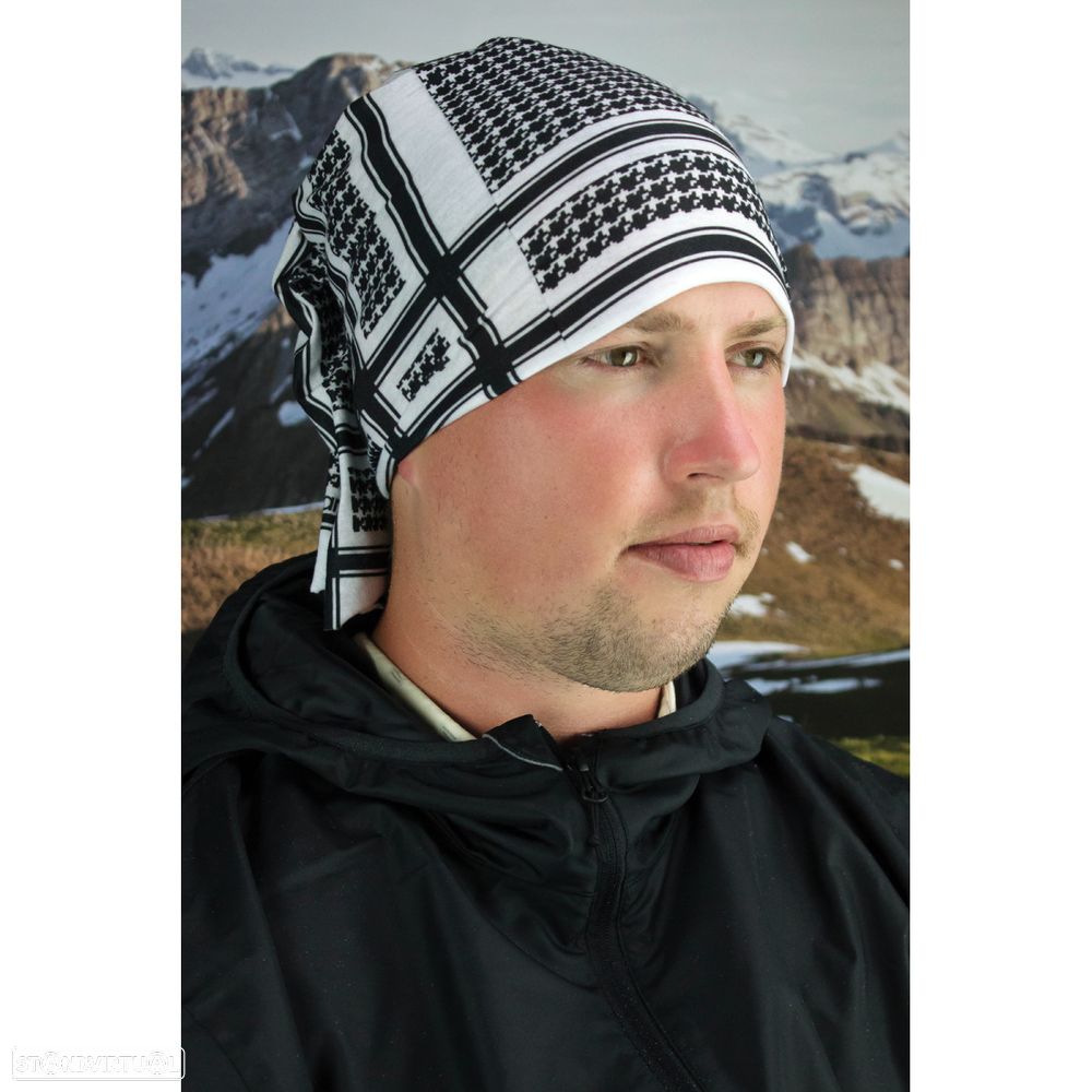zan headgear motley tube™ fleece houndstooth black white one size - 4